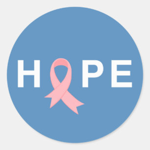 Sticker Rond Sensibilisation au cancer du sein de l'espoir simp