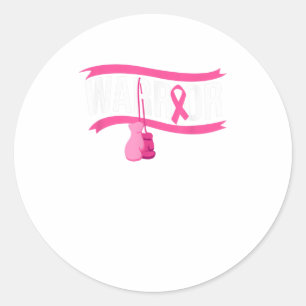 Sticker Rond Sensibilisation au cancer du sein du guerrier