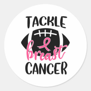 Sticker Rond Sensibilisation au cancer du sein Football Ruban T