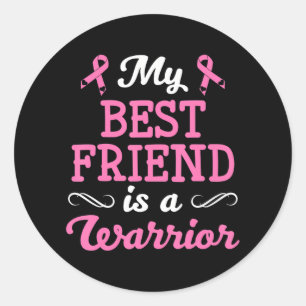 Sticker Rond Sensibilisation au cancer du sein Mon meilleur ami