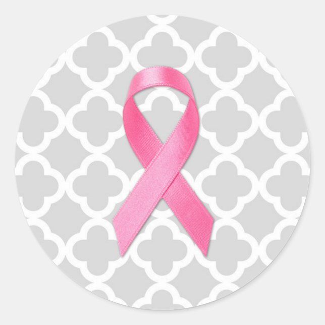 Sticker Rond Sensibilisation au cancer du sein Ruban Gris Clove (Devant)