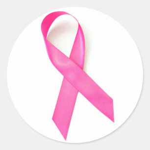 Sticker Rond Sensibilisation au cancer du sein Ruban rose