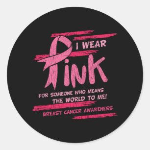 Sticker Rond Sensibilisation au cancer du sein Soutien aux amis