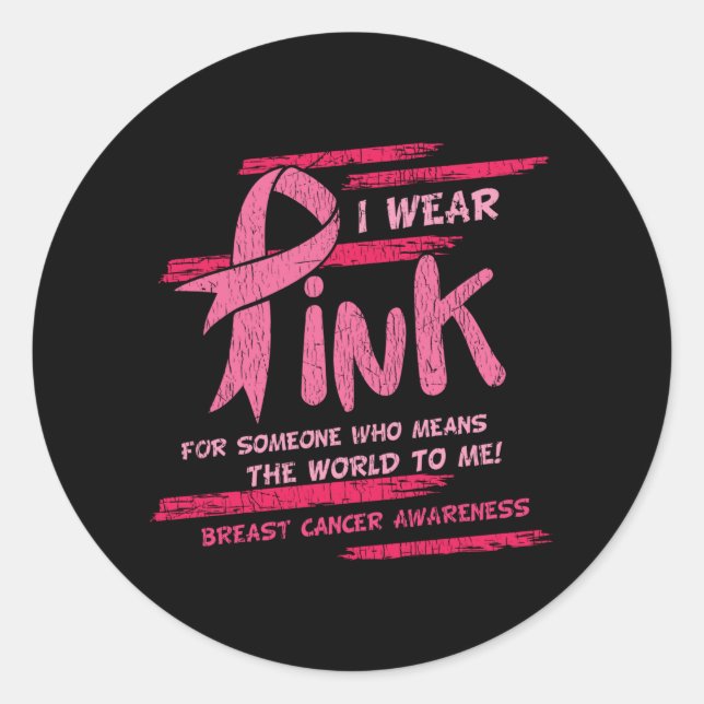 Sticker Rond Sensibilisation au cancer du sein Soutien aux amis (Devant)