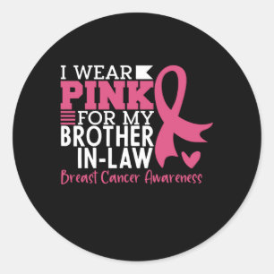 Sticker Rond Sensibilisation au cancer du sein Soutien du beau-