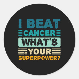 Sticker Rond Sensibilisation au cancer Je bat le cancer Qu'est-