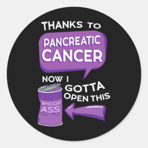 Sticker Rond Sensibilisation au cancer pancréatique Adenocarcin