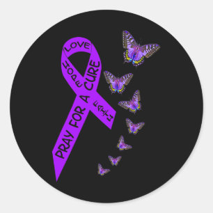 Sticker Rond Sensibilisation au cancer pancréatique papillon fé