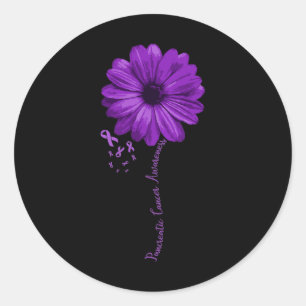 Sticker Rond Sensibilisation au cancer pancréatique Ruban bleu 