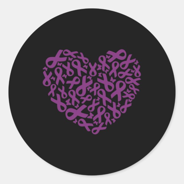 Sticker Rond Sensibilisation au cancer pancréatique Ruban pourp (Devant)