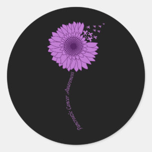 Sticker Rond Sensibilisation au cancer pancréatique Tournesol p