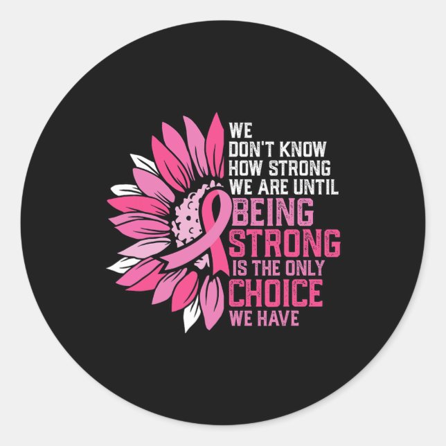 Sticker Rond Sensibilisation au cancer Tournesol rose (Devant)