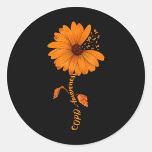 Sticker Rond Sensibilisation au cuivre Tournesol Orange Ruban