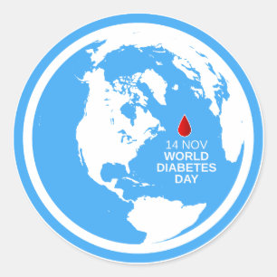 Sticker Rond Sensibilisation au diabète Journée mondiale du d