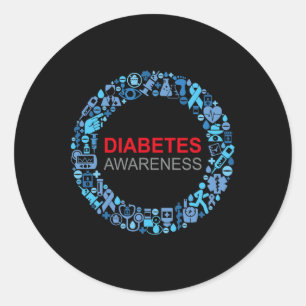Sticker Rond Sensibilisation au diabète Journée mondiale du dia