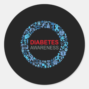 Sticker Rond Sensibilisation au diabète Journée mondiale du dia