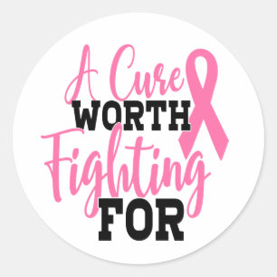 Sticker Rond Sensibilisation au ruban rose Cancer du sein
