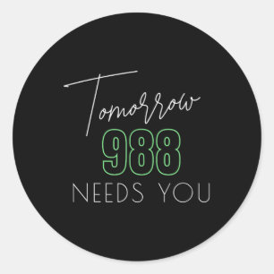 Sticker Rond Sensibilisation au suicide 988 - Prévention du sui