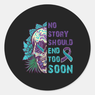 Sticker Rond Sensibilisation au suicide crânien Mental Aucune h