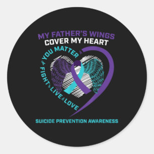 Sticker Rond Sensibilisation au suicide Papa Père Amour Mémoire
