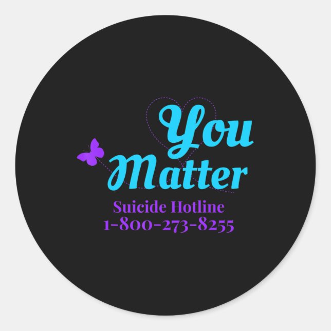Sticker Rond Sensibilisation Au Suicide Pour Les Femmes Vous Av (Devant)