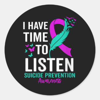 Sticker Rond Sensibilisation au suicide Ruban Santé mentale Sui