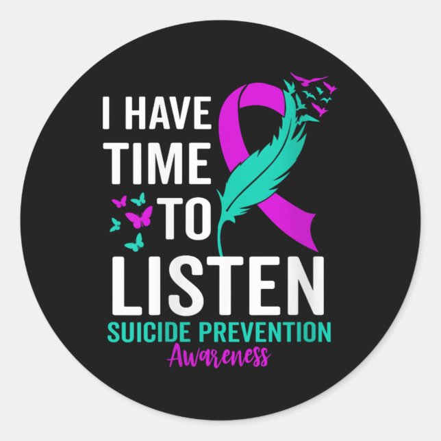 Sticker Rond Sensibilisation au suicide Ruban Santé mentale Sui (Devant)