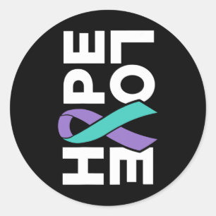 Sticker Rond Sensibilisation au suicide - Sideways Hope Love Pr