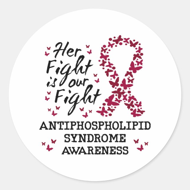 Sticker Rond Sensibilisation au syndrome antiphospholipidique (Devant)