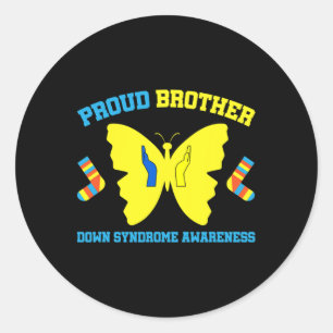 Sticker Rond Sensibilisation au syndrome de Down d'un frère 