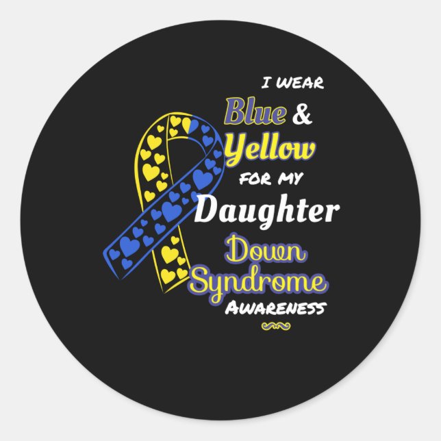Sticker Rond Sensibilisation Au Syndrome De Down Pour Fille (Devant)