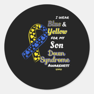 Sticker Rond Sensibilisation Au Syndrome De Down Pour Le Fils