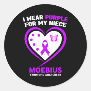 Sticker Rond Sensibilisation au syndrome de Moebius de la nièce