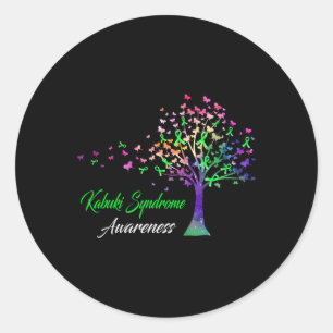 Sticker Rond Sensibilisation au syndrome du ruban Kabuki