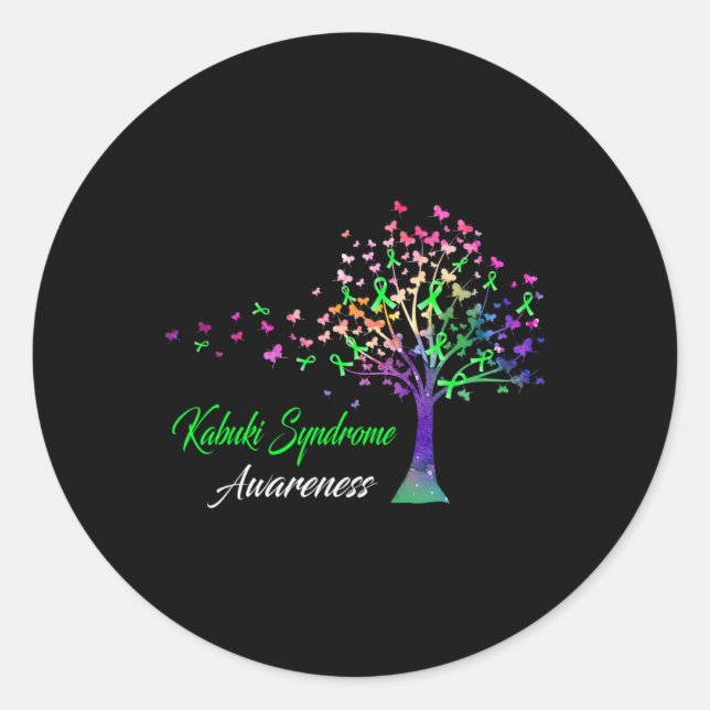 Sticker Rond Sensibilisation au syndrome du ruban Kabuki (Devant)