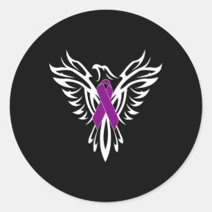 Sticker Rond Sensibilisation au syndrome Ruban pourpre1
