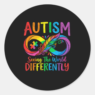 Sticker Rond Sensibilisation autisme voir le monde différemment