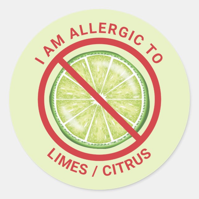 Sticker Rond Sensibilisation aux allergies alimentaires au frui (Devant)