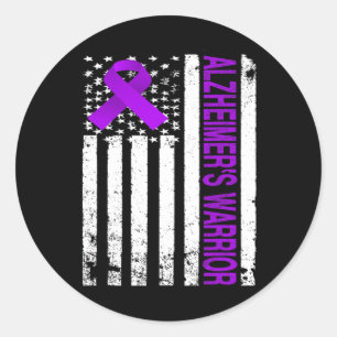 Sticker Rond Sensibilisation aux guerriers - Drapeau ussa Ruban