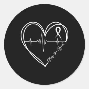 Sticker Rond Sensibilisation aux maladies cardiaques battement 