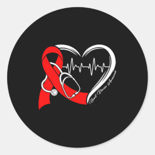 Sticker Rond Sensibilisation aux maladies cardiaques Battement 