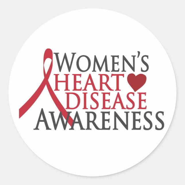 Sticker Rond Sensibilisation aux maladies cardiaques des femmes (Devant)