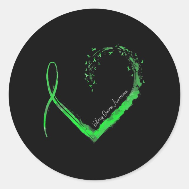 Sticker Rond Sensibilisation aux maladies du rein cardiaque au  (Devant)