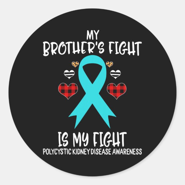 Sticker Rond Sensibilisation aux maladies du rein Le combat de  (Devant)