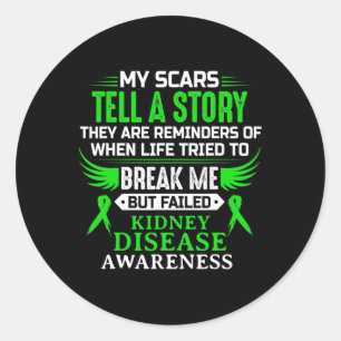 Sticker Rond Sensibilisation aux maladies du rein Survivant Gre
