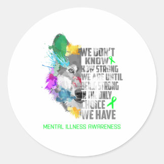 Sticker Rond Sensibilisation aux maladies mentales Ruban Cadeau