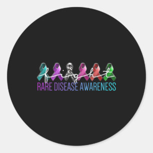Sticker Rond Sensibilisation aux maladies rares Zebra Ribbon ma
