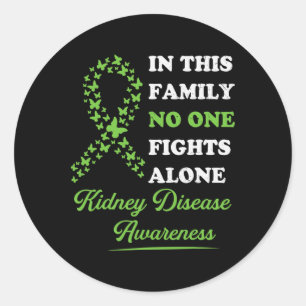 Sticker Rond Sensibilisation aux maladies rénales Ruban Famille