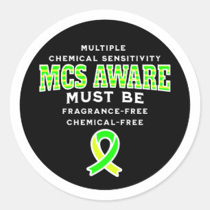 Sticker Rond Sensibilisation aux MCS de sensibilité chimique mu