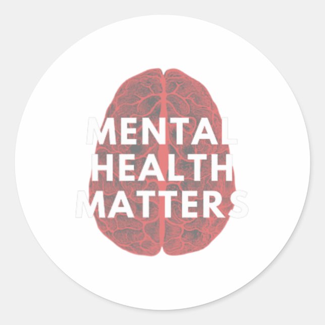 Sticker Rond Sensibilisation aux problèmes de santé Cerveau hum (Devant)